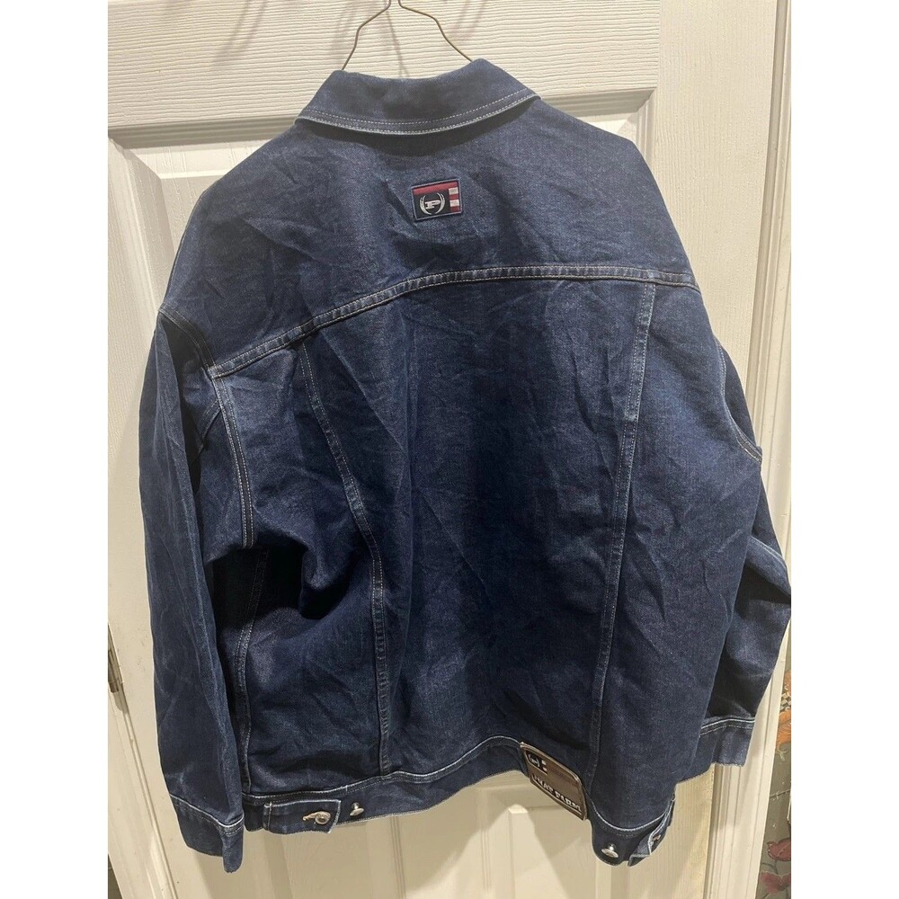 Vintage Y2K Phat Farm Dark Denim Jean Jacket Mens XL 90s Hip Hop Streetwear LNC - Picture 5 of 7